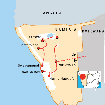 Namibia Landkarte