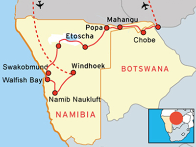 Namibia Landkarte